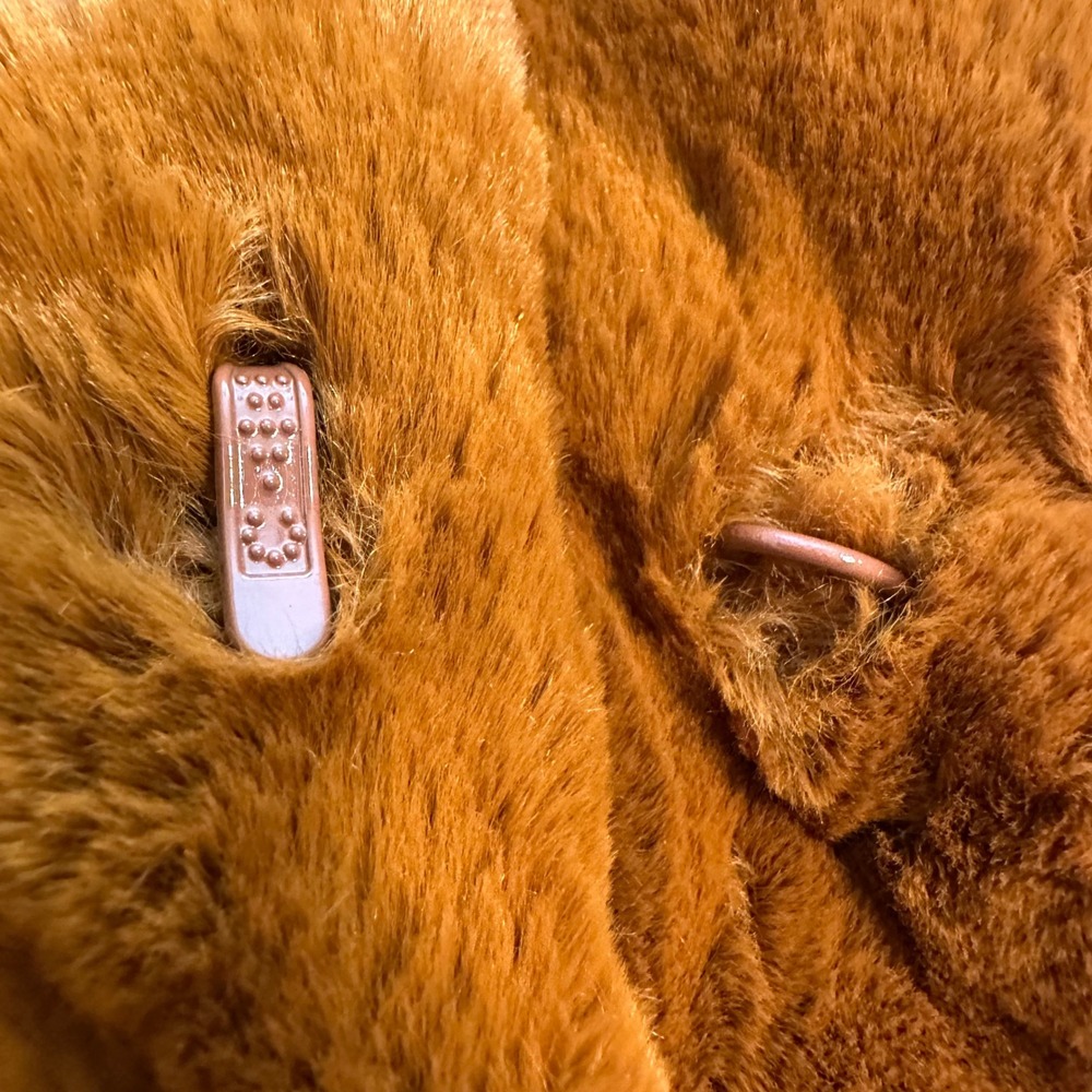 Marc New York Andrew Marc Women's S Cognac Brown Faux Fur Teddy Coat - Picture 11 of 15